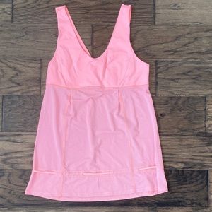 Size 8 Pink Stripe Lululemon Hustle & Bustle Tank